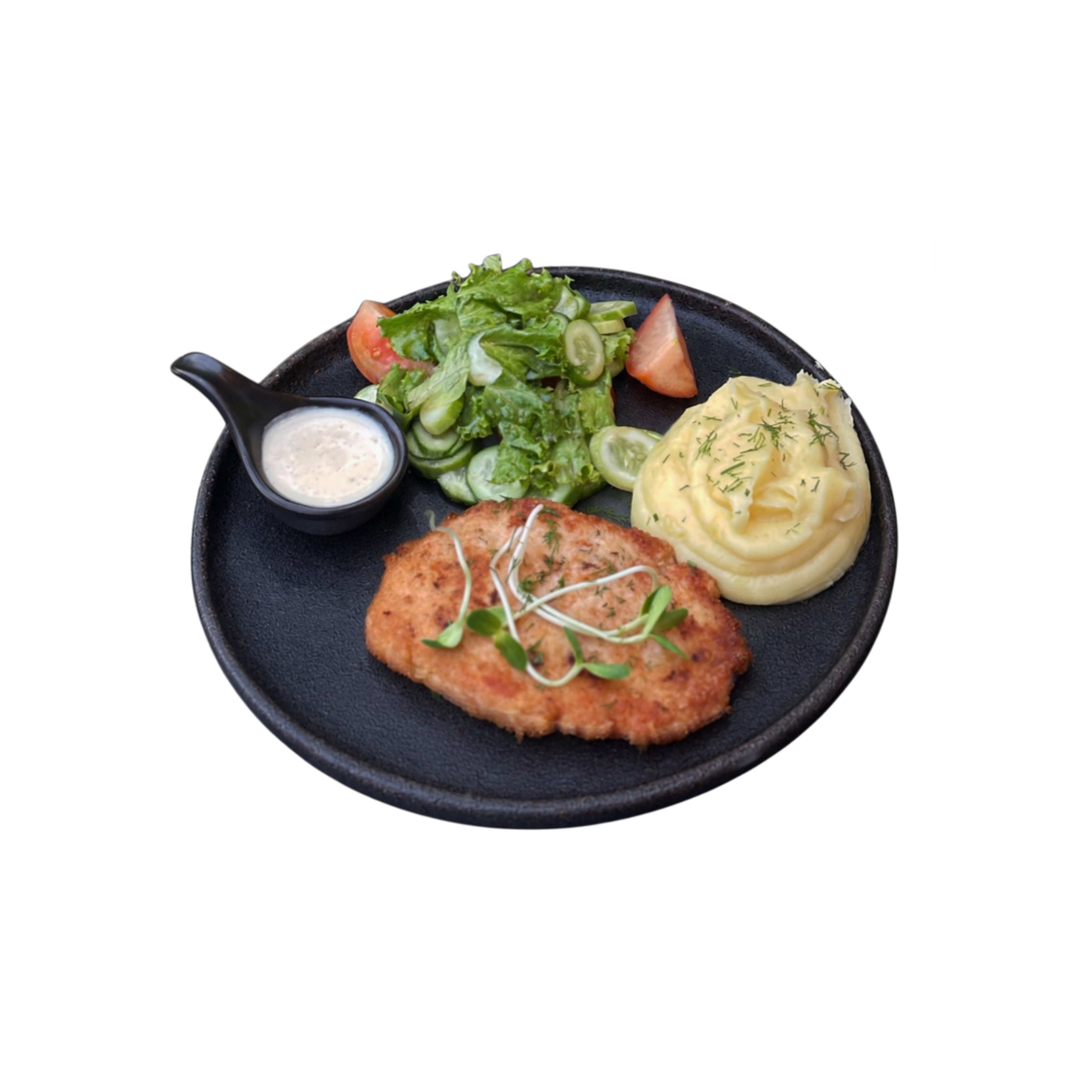 Seafood Cutlet & Mashed Potatoes