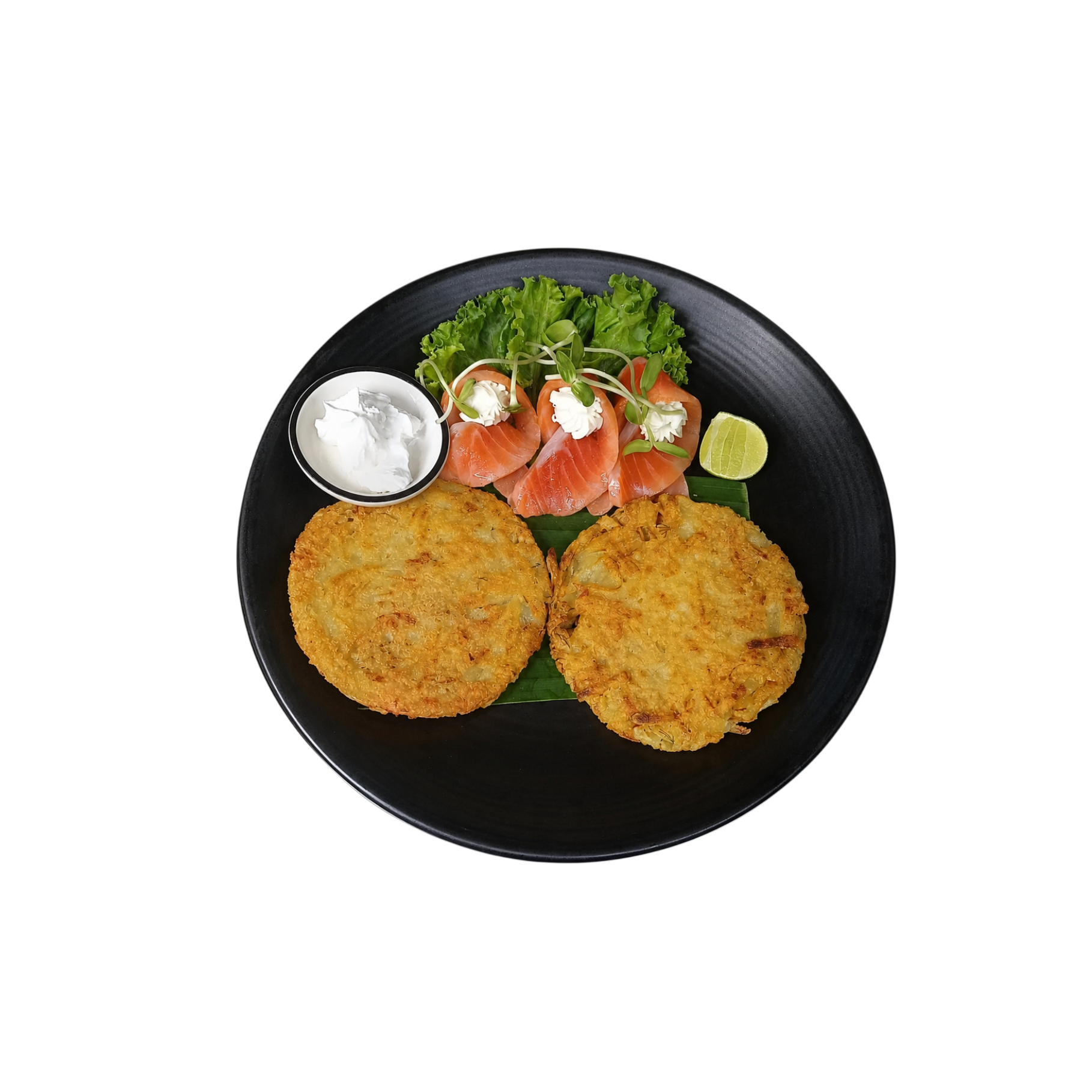 Potato Patties with Salted Salmon