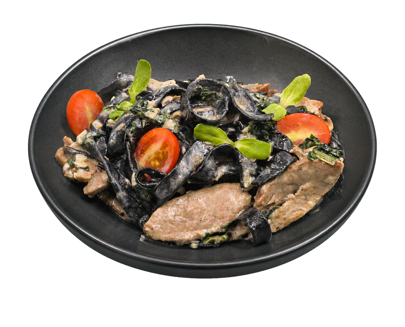 Squid Ink Pasta with Duck