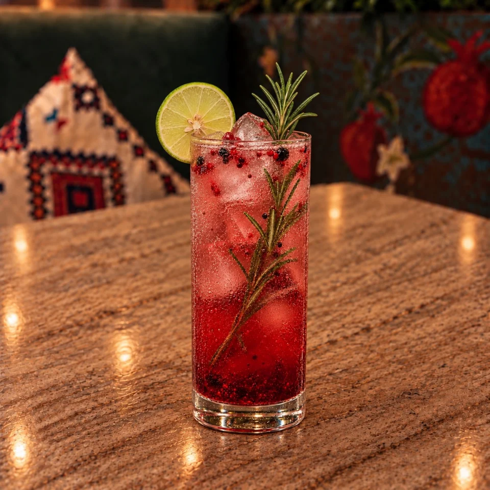 Berry mix-rosemary lemonade