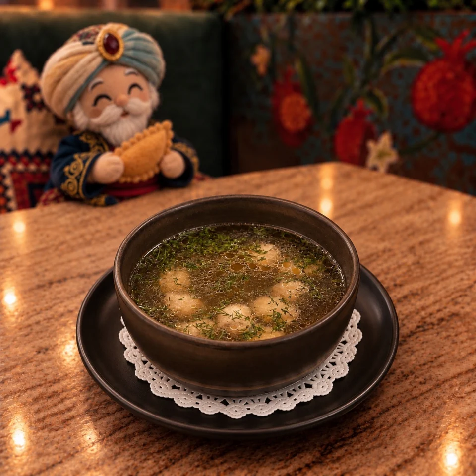 Бульон с куриными фрикадельками